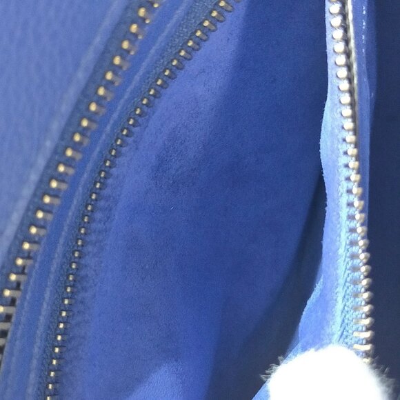 Authentic CELINE Navy Blue Leather Hand Bag mn684-122825 - Picture 12 of 15